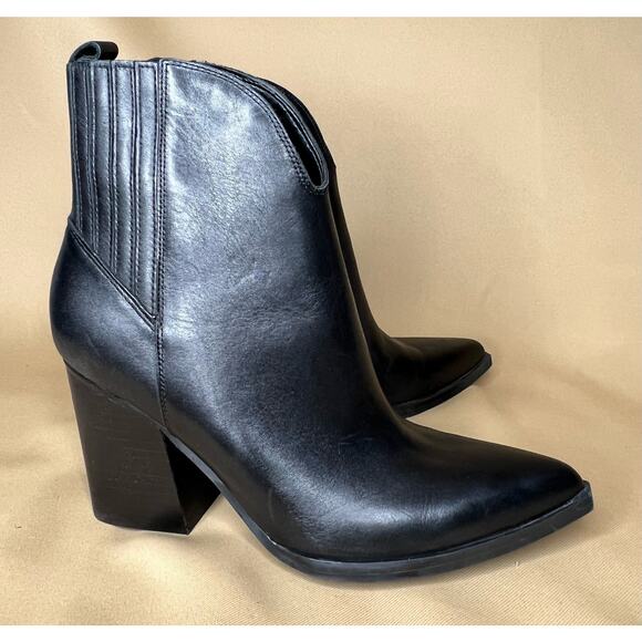 Marc Fisher Ommie Black Block Heel Ankle Bootie 9 New - Picture 5 of 10